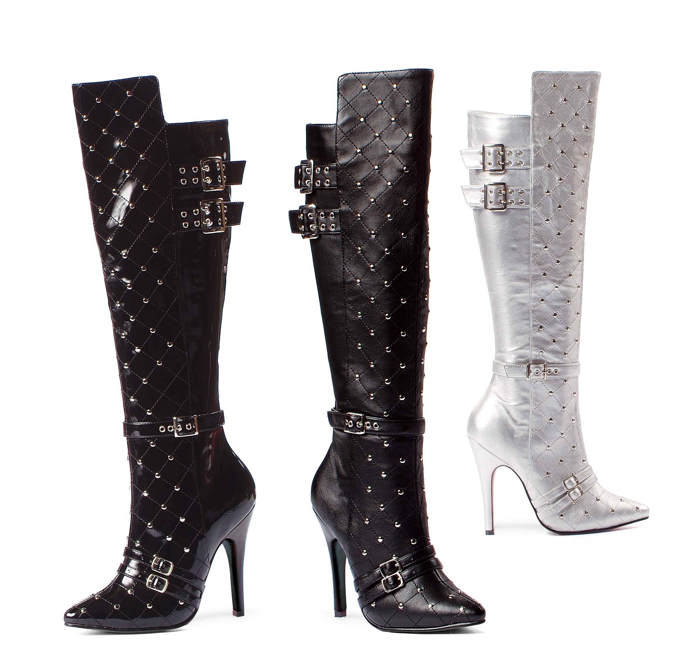 Gwen - 5 Inch Boots w-Buckle Straps and Studs